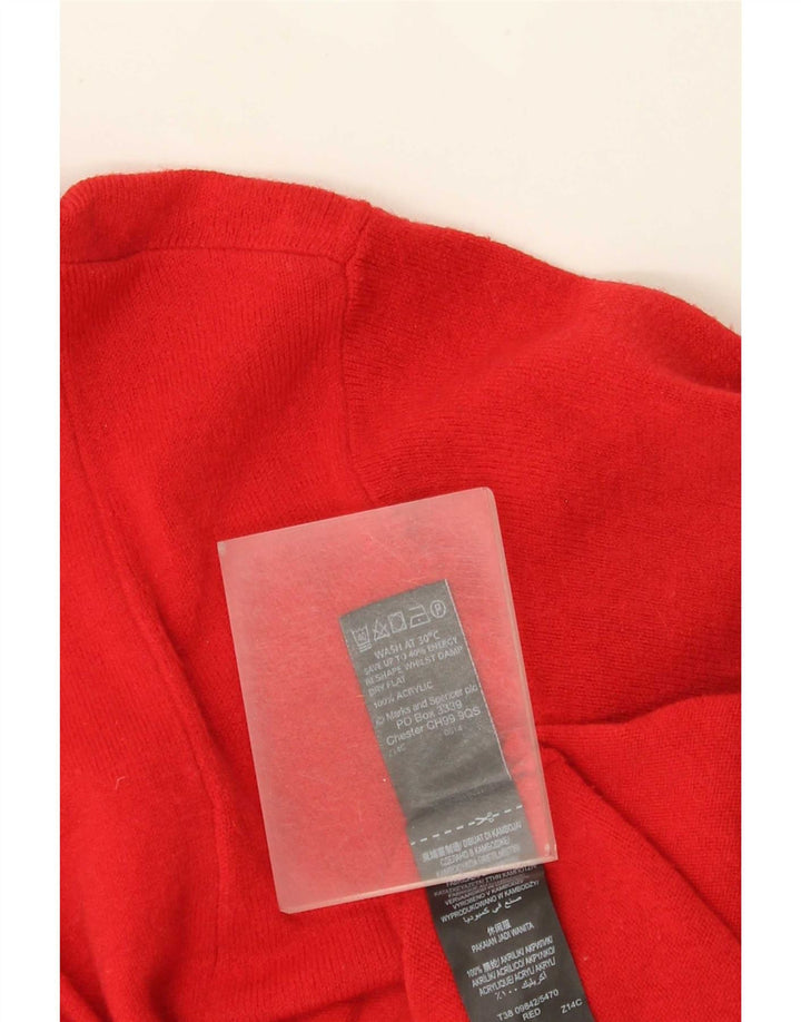 Marks & Spencer Dame Longline Åben Cardigan Sweater UK 16 Large Red
