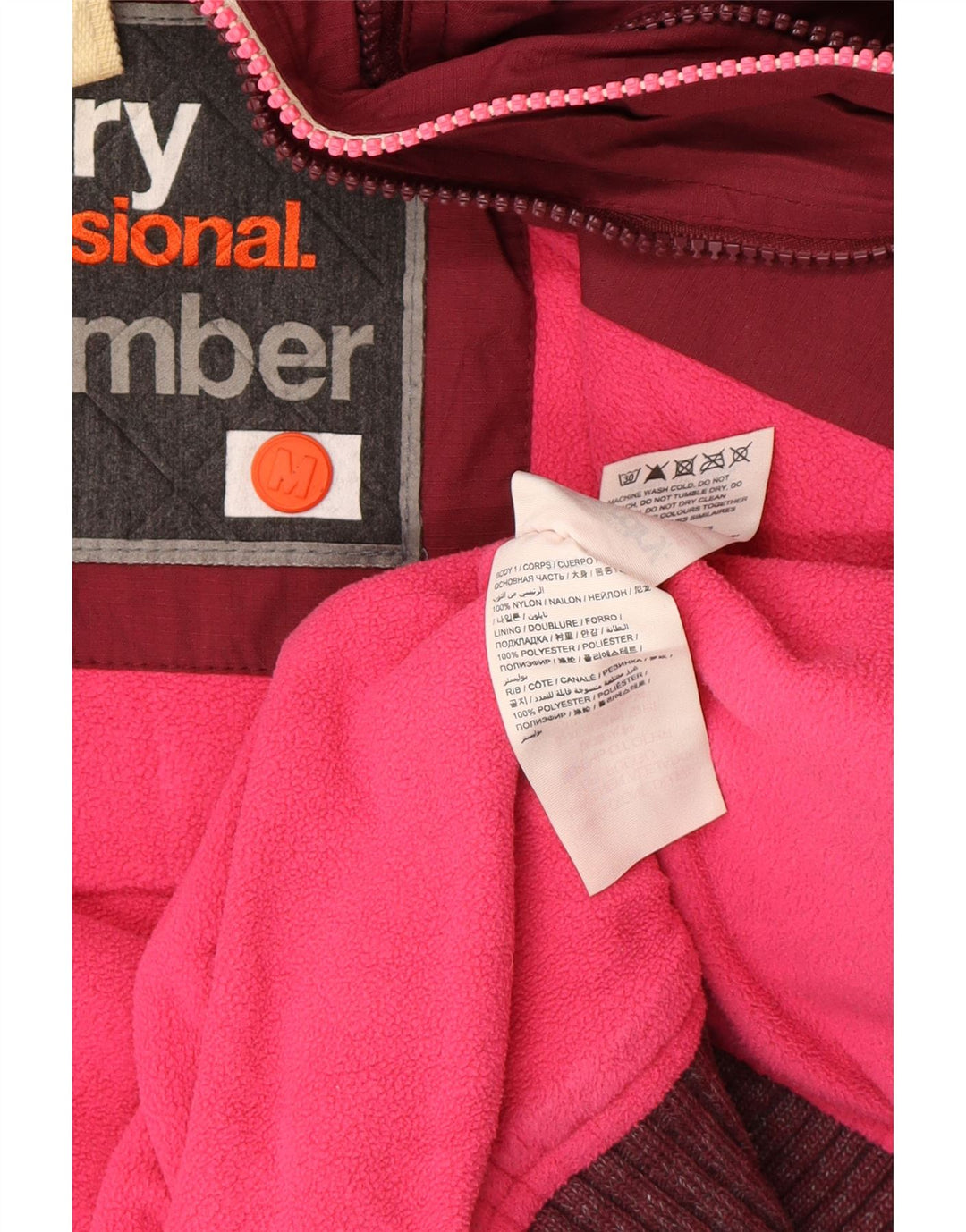 Superdry Bomberjakke med hætte til kvinder UK 14 Medium Burgundy Polyester