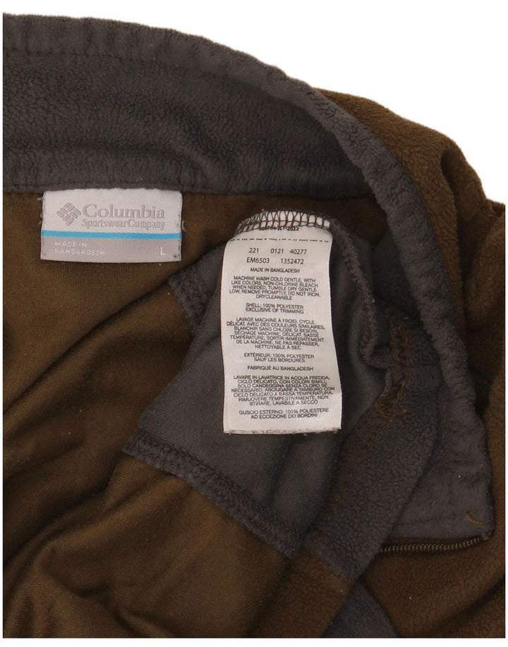 COLUMBIA Fleece Jumper med lynlås til mænd Stor brun Colourblock Polyester