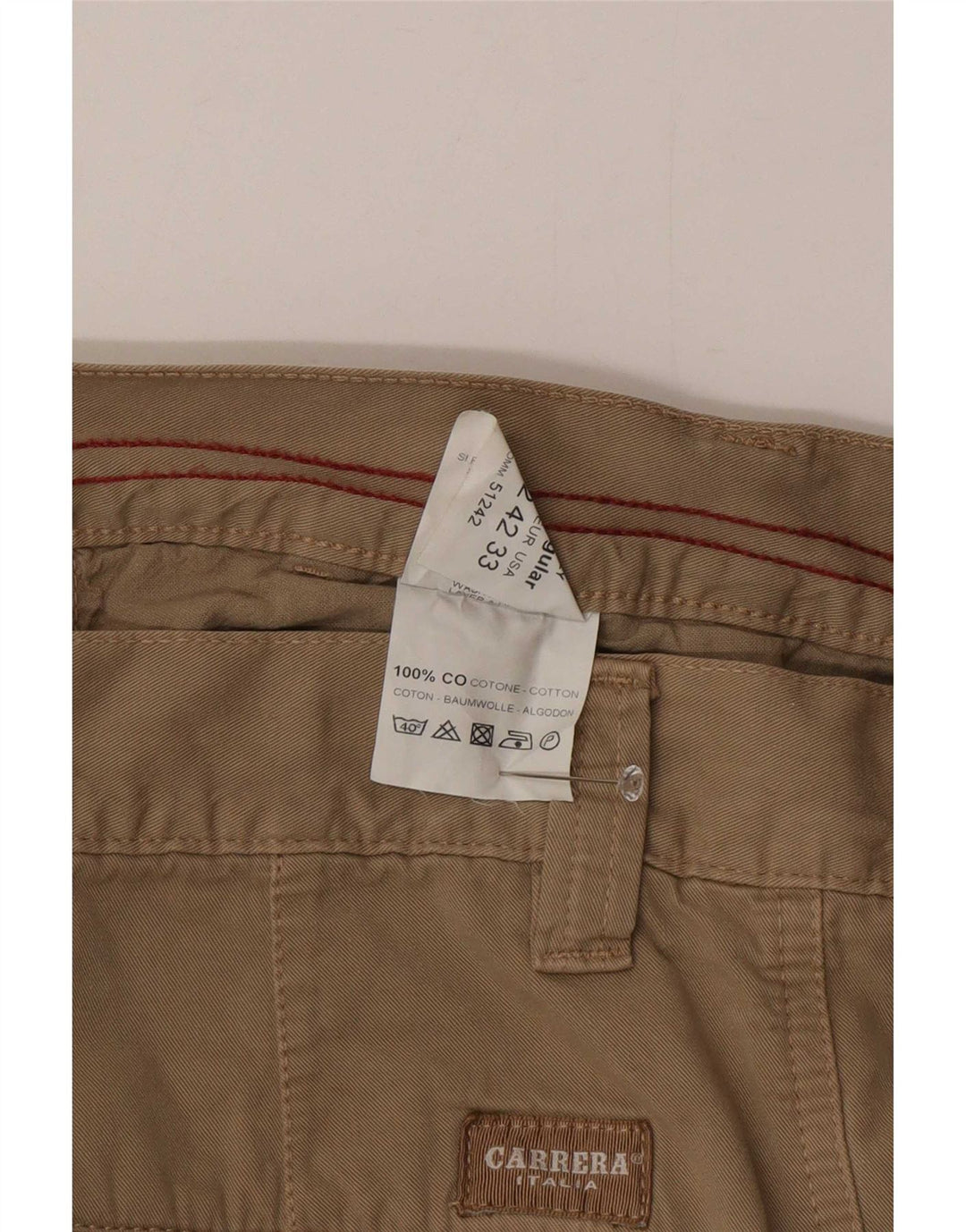 Carrera Straight Cargo Bukser til mænd IT 48 Medium W33 L34 Beige Bomuld
