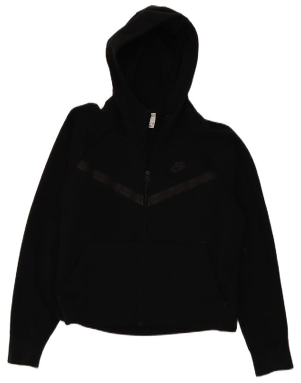 Nike Dame Oversized Hættetrøje Sweater UK 10 Lille Sort Bomuld