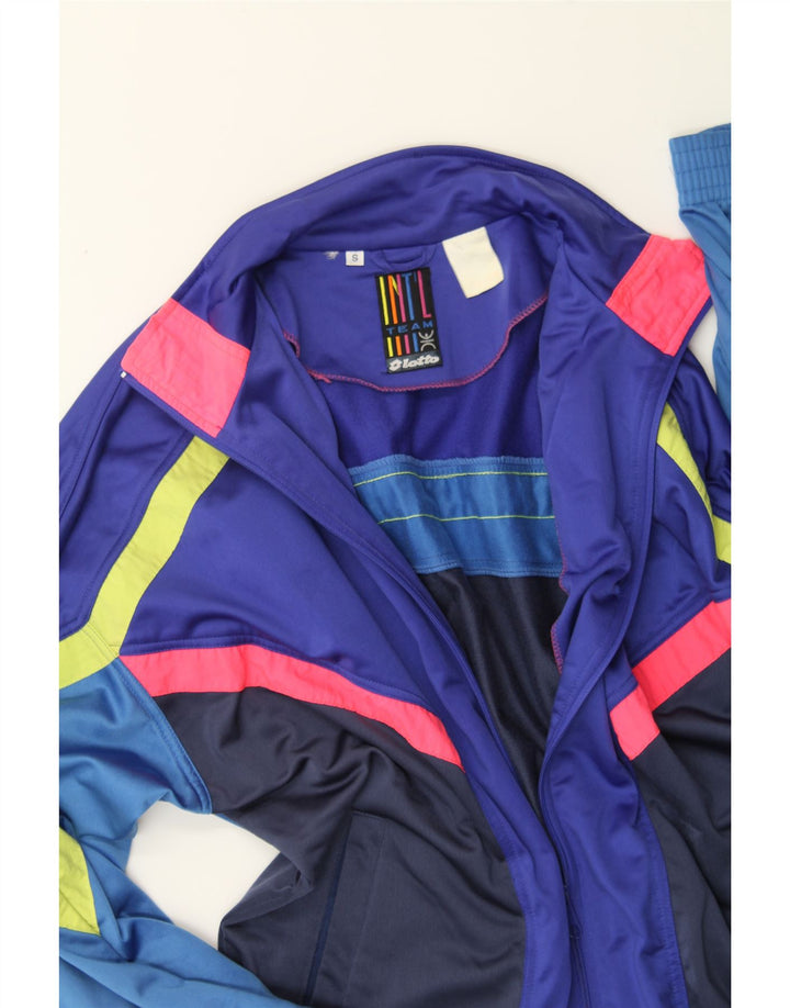 LOTTO Mens Graphic Full Tracksuit Small  Navy Blue Colourblock Polyester Vintage Lotto and Second-Hand Lotto from Messina Hembry 