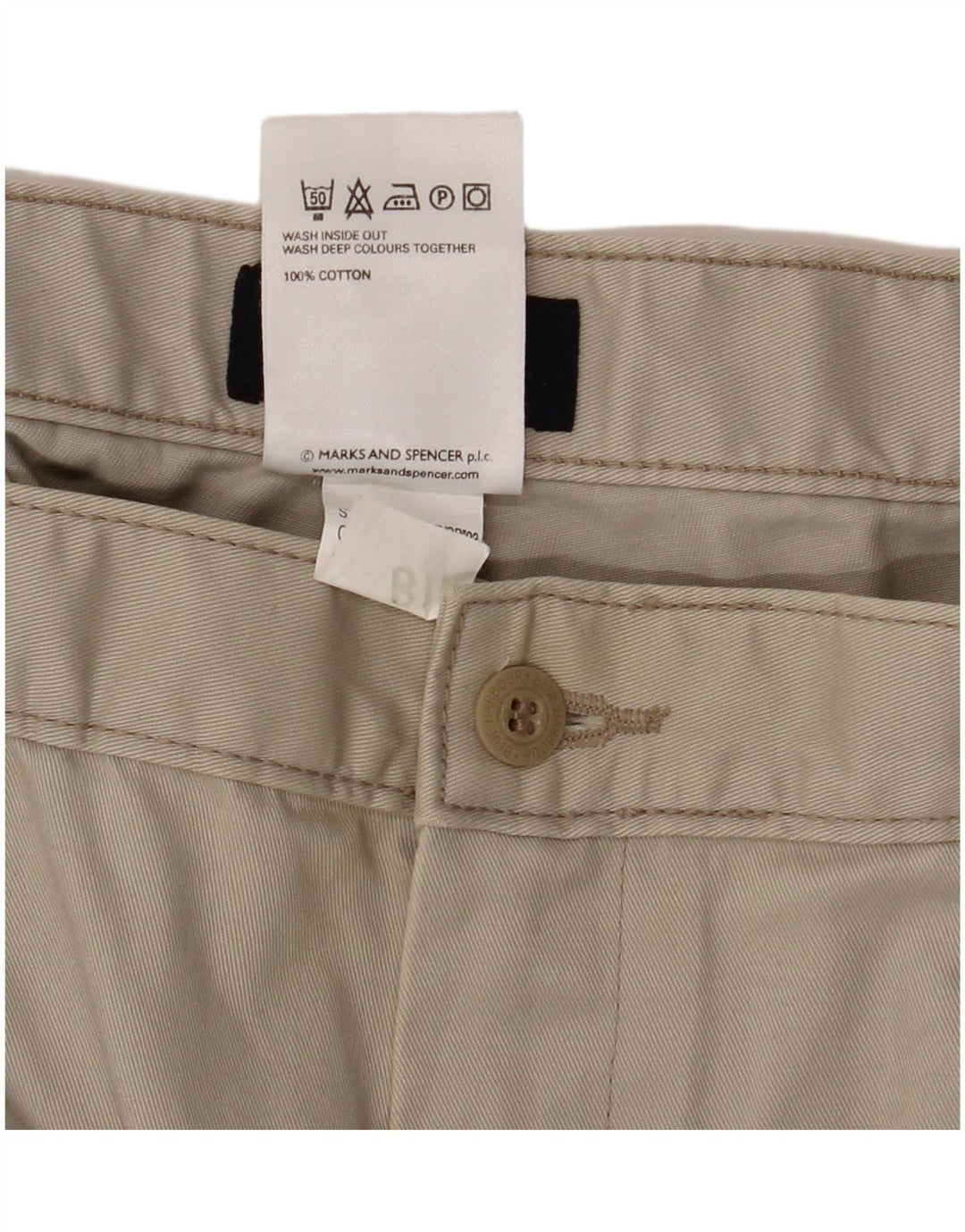 Marks & Spencer Herre Blue Harbor Pegged Chino Bukser W38 L29 Beige