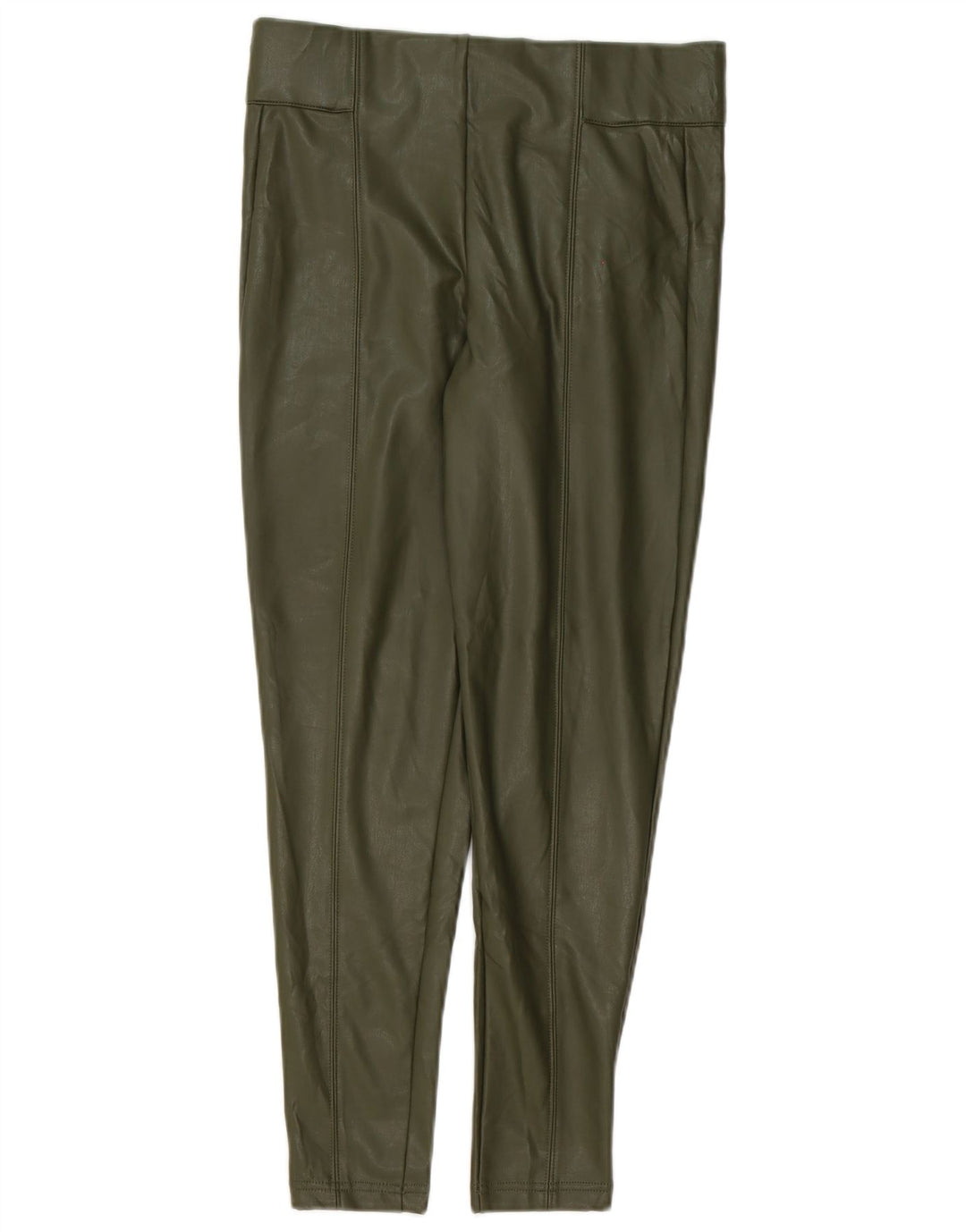Marks & Spencer Dame imiteret læder Leggings UK 10 Lille grøn polyester