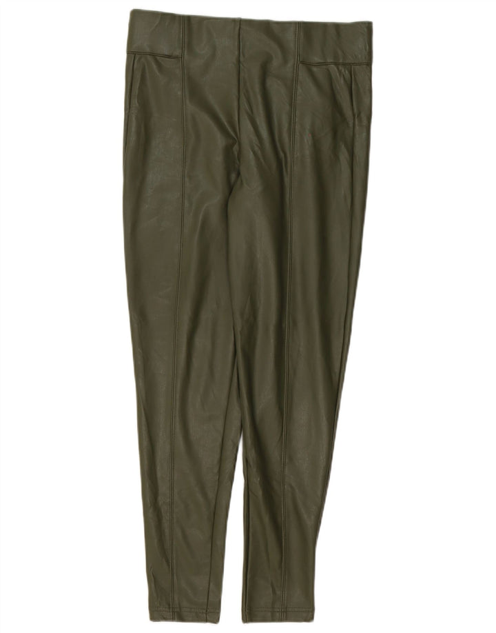 Marks & Spencer Dame imiteret læder Leggings UK 10 Lille grøn polyester