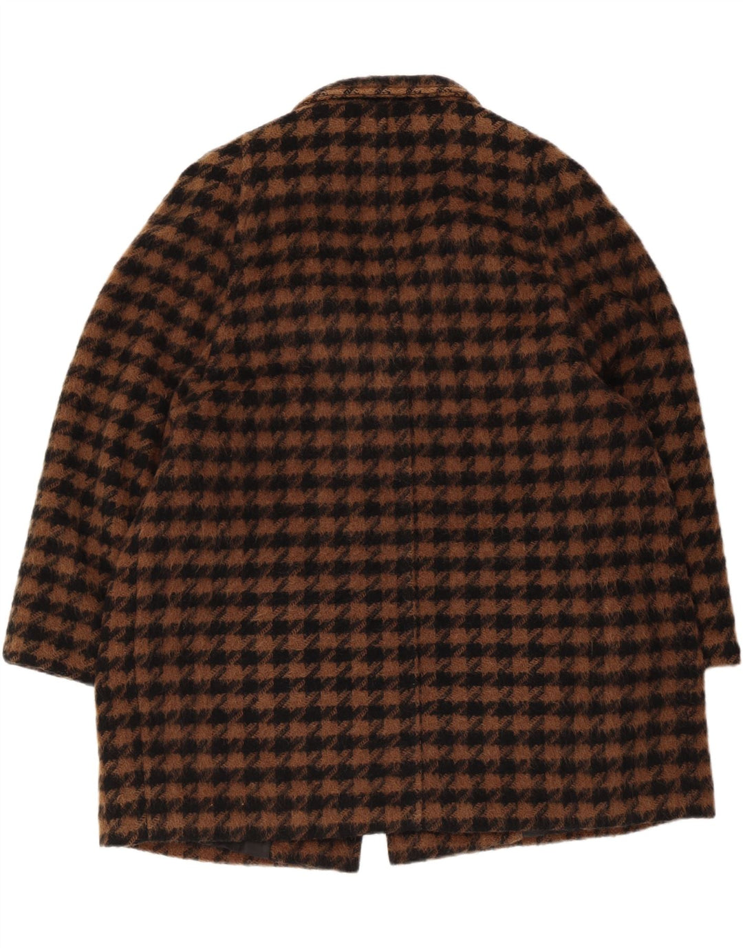 ELENA MIRO Oversize overfrakke til kvinder IT 43 Medium Brown Houndstooth Retro