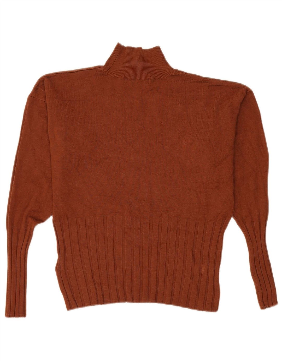 Marks & Spencer Dame Turtle Neck Jumper Sweater UK 14 Stor brun viskose