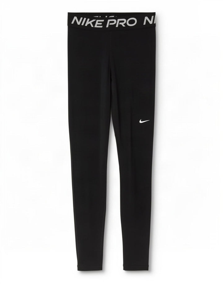 Nike Dame Dri Fit Grafiske Leggings UK 12 Medium Sort Polyester