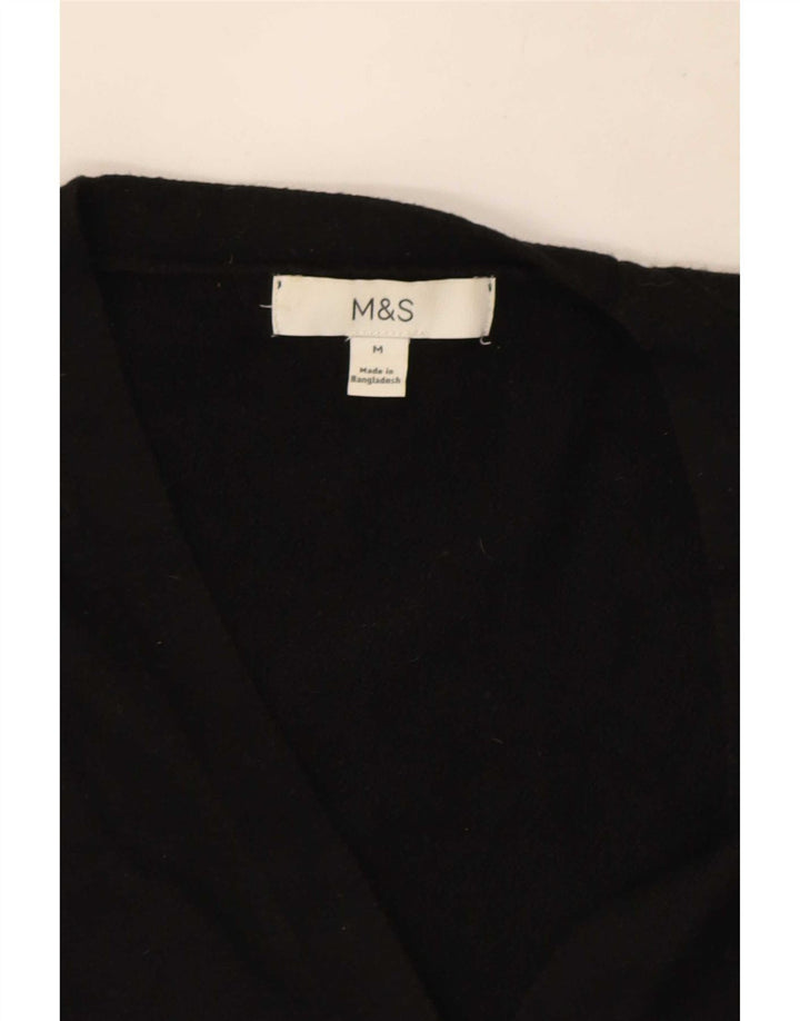 Marks & Spencer Dame ærmeløs cardigan sweater UK 12 Medium Black