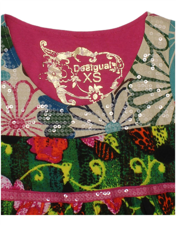 DESIGUAL Womens Bubble Dress UK 4 XS Multicoloured Floral