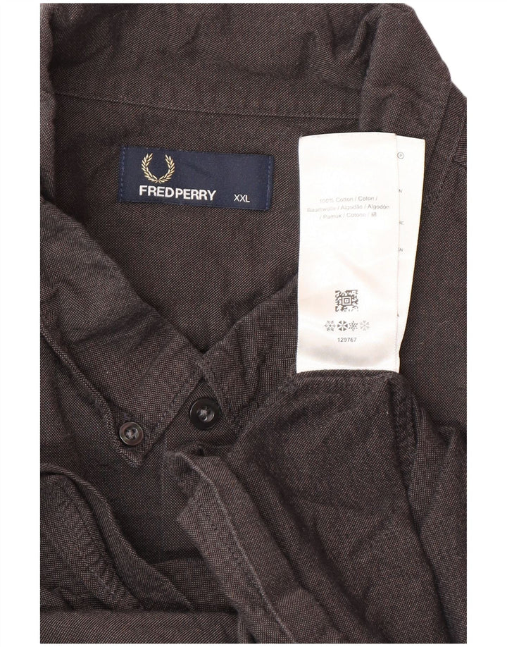 Fred Perry Herreskjorte 2XL Grå Bomuld