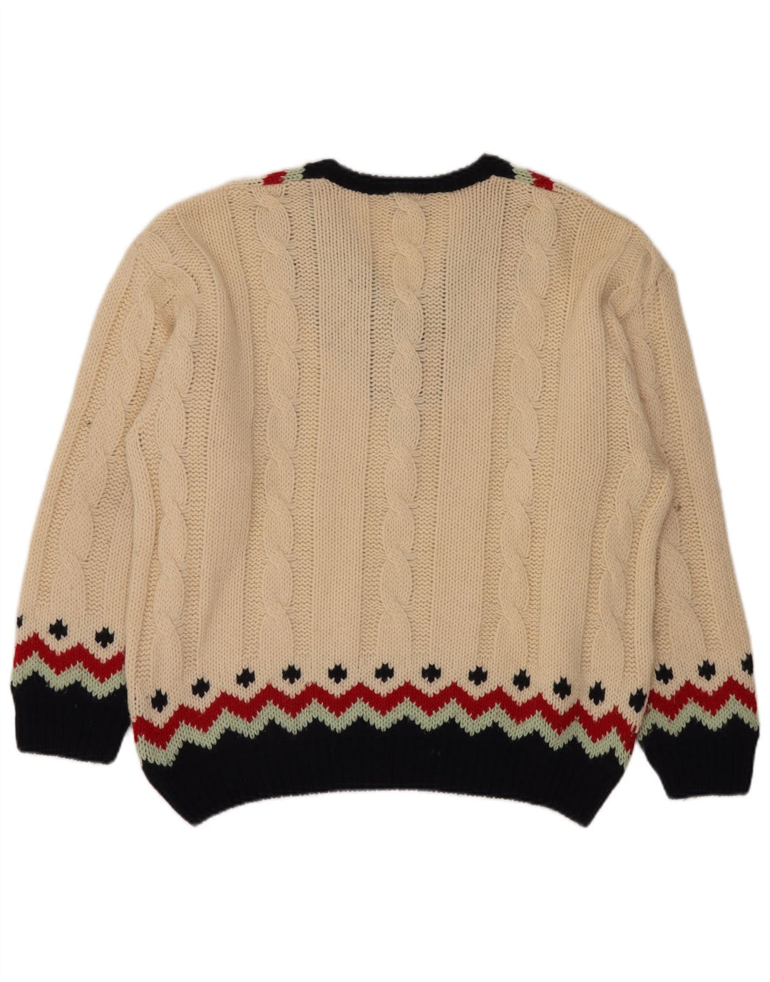 SEVRES Herre V-hals sweater IT 50 Medium Beige Fair Isle Wool