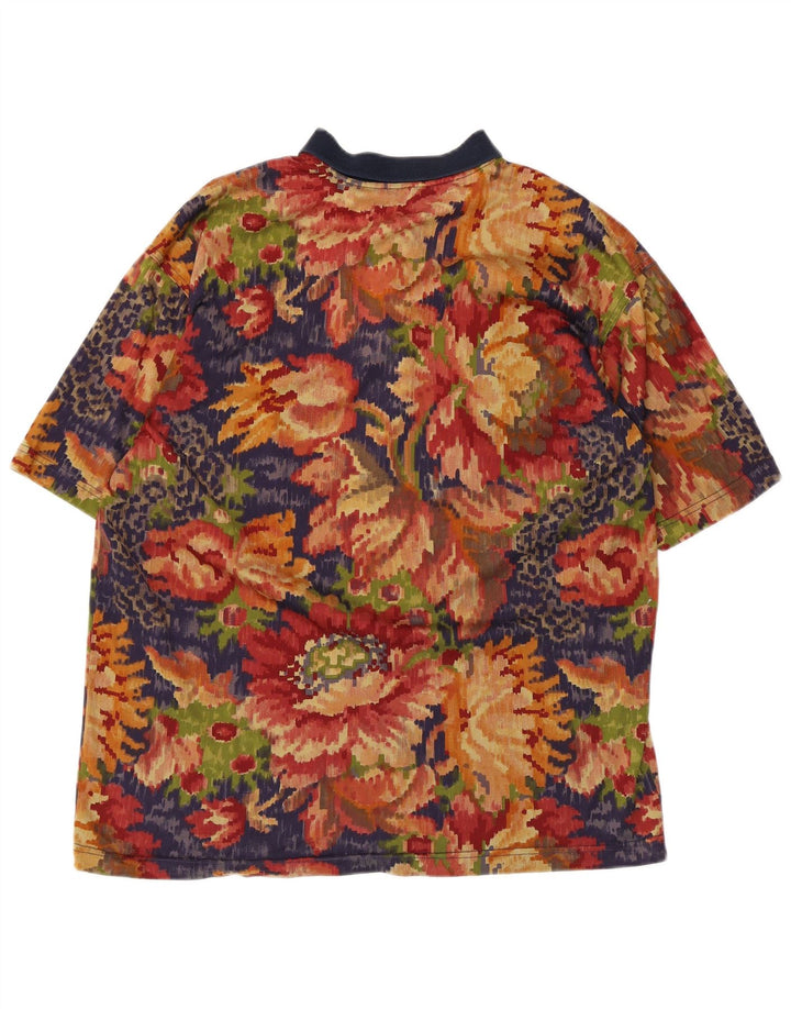 Paul & Shark herre poloskjorte stor flerfarvet blomsterbomuld