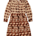 VINTAGE Womens Pullover Shirt Dress UK 12 Medium Beige Paisley