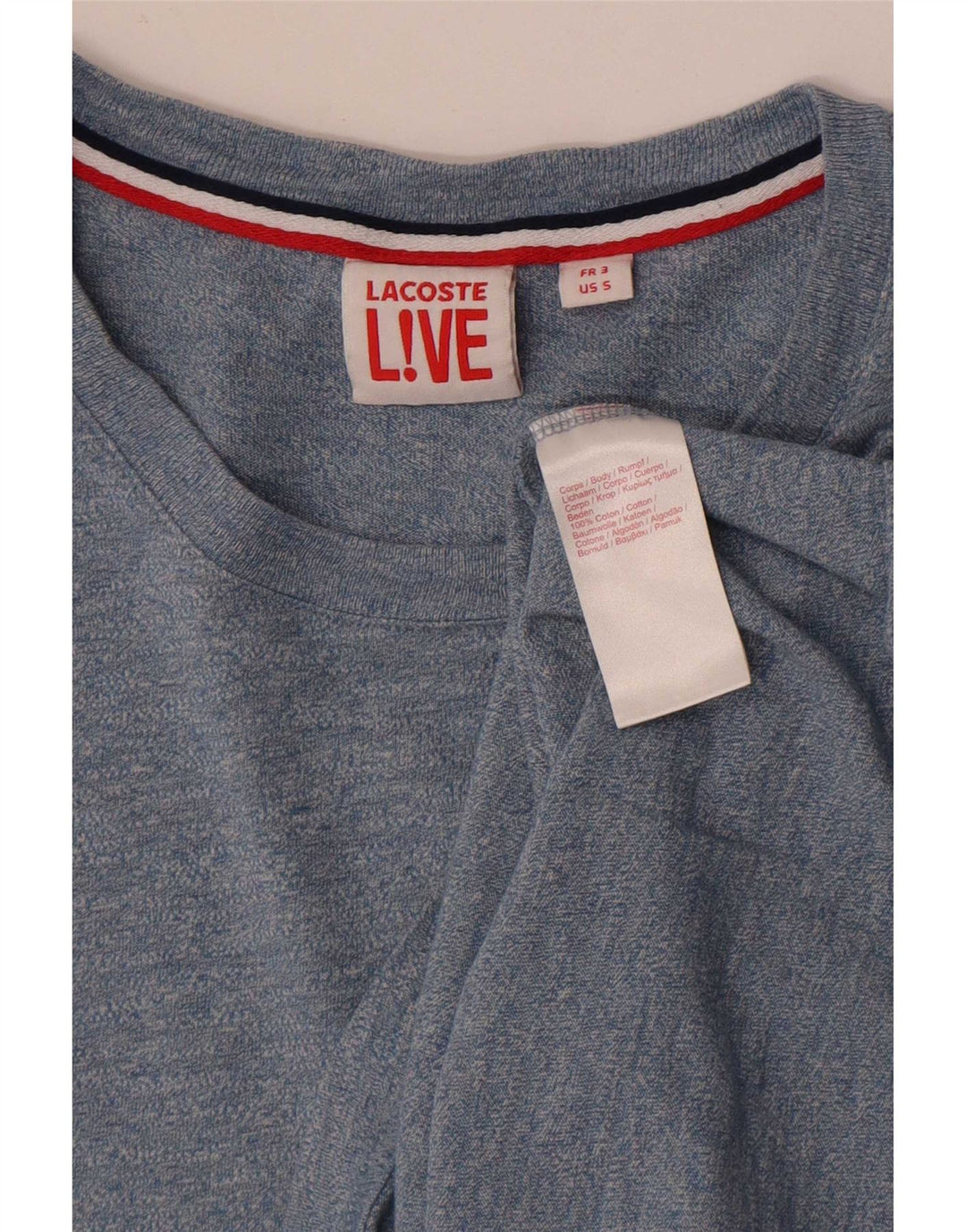 Lacoste Herre T-Shirt Top Størrelse 3 Lille Blå