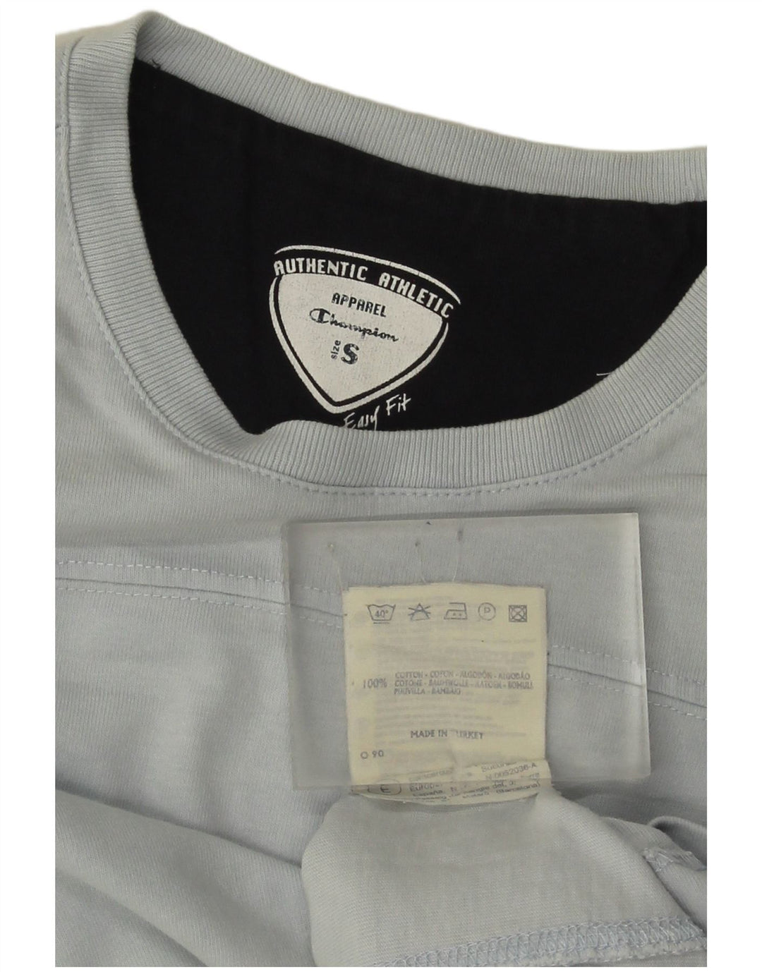 Champion Womens Easy Fit Top Langærmet UK 10 Small Blue Cotton