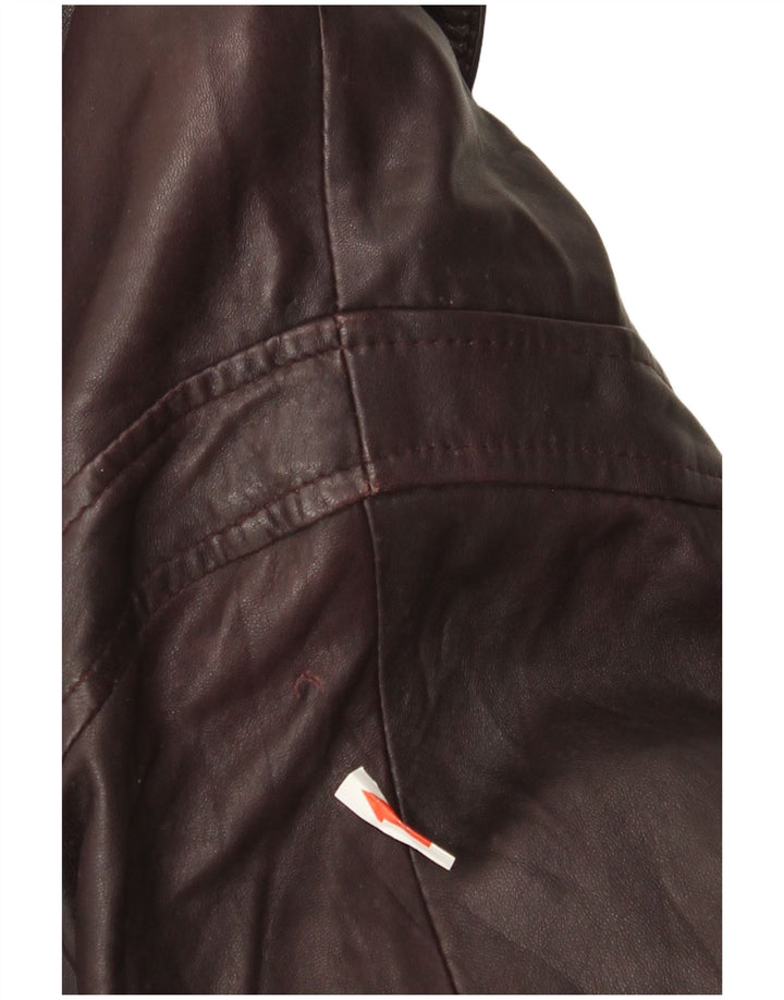 Vintage læderjakke til kvinder IT 42 Medium Burgundy læder