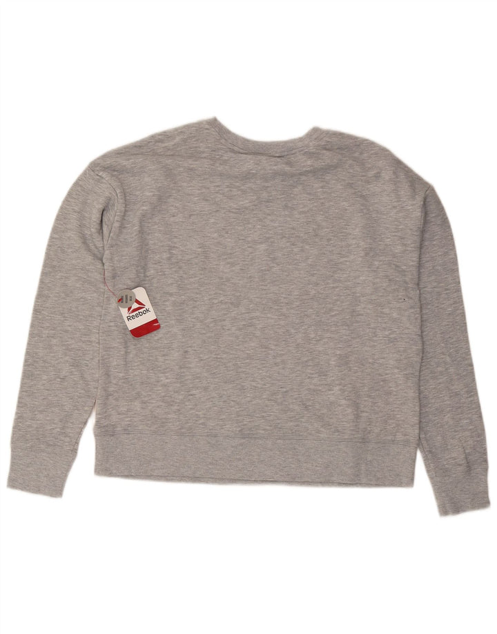 Reebok Dame grafisk sweatshirt Jumper UK 14 Medium Grey Colourblock