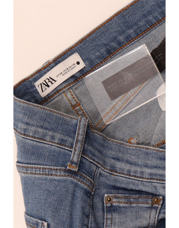 Zara Dame Straight Jeans EU 40 Medium W30 L27 Blå Bomuld