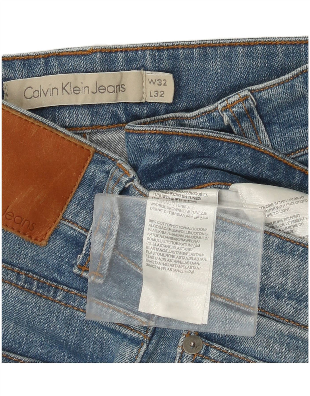 CALVIN KLEIN Herre Slim Jeans W32 L26 Blå Bomuld