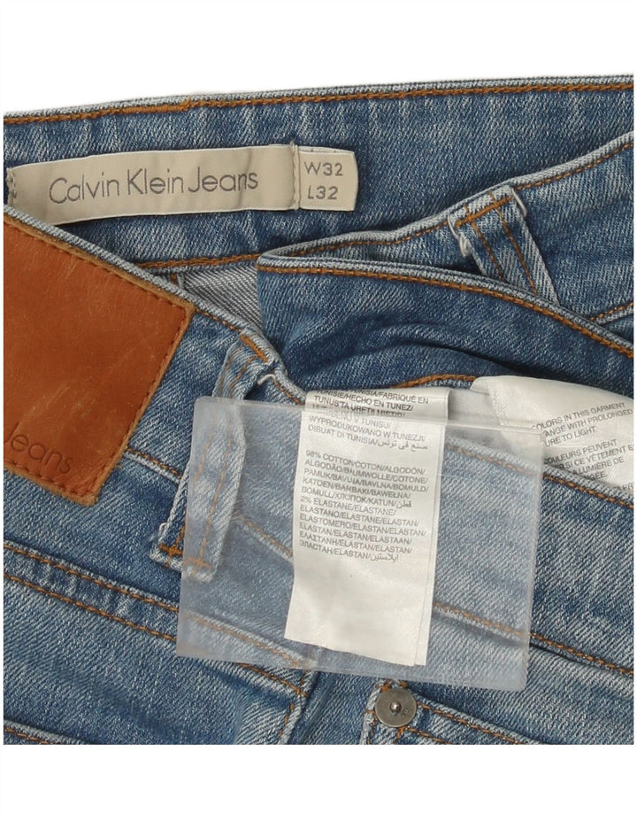 CALVIN KLEIN Herre Slim Jeans W32 L26 Blå Bomuld