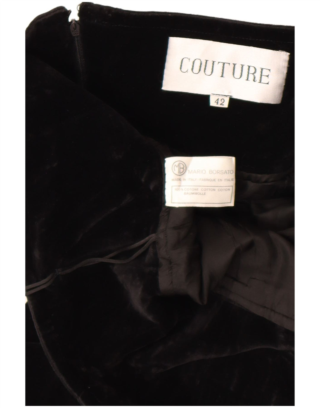 Mario Borsato Womens Couture Velvet Strapless Dress IT 42 Medium Black