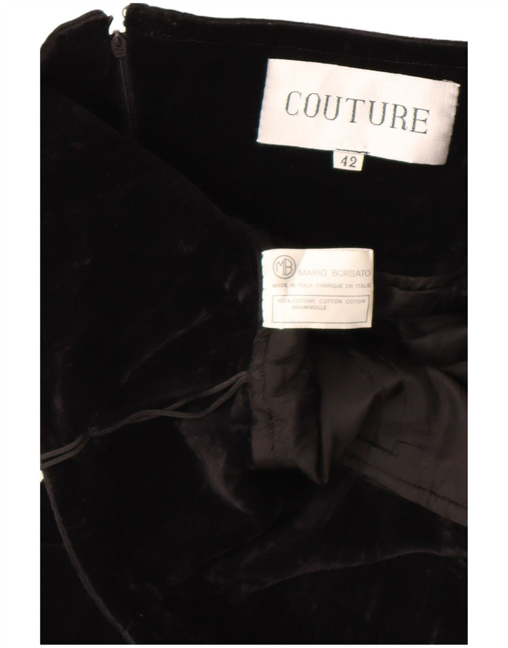 Mario Borsato Womens Couture Velvet Strapless Dress IT 42 Medium Black