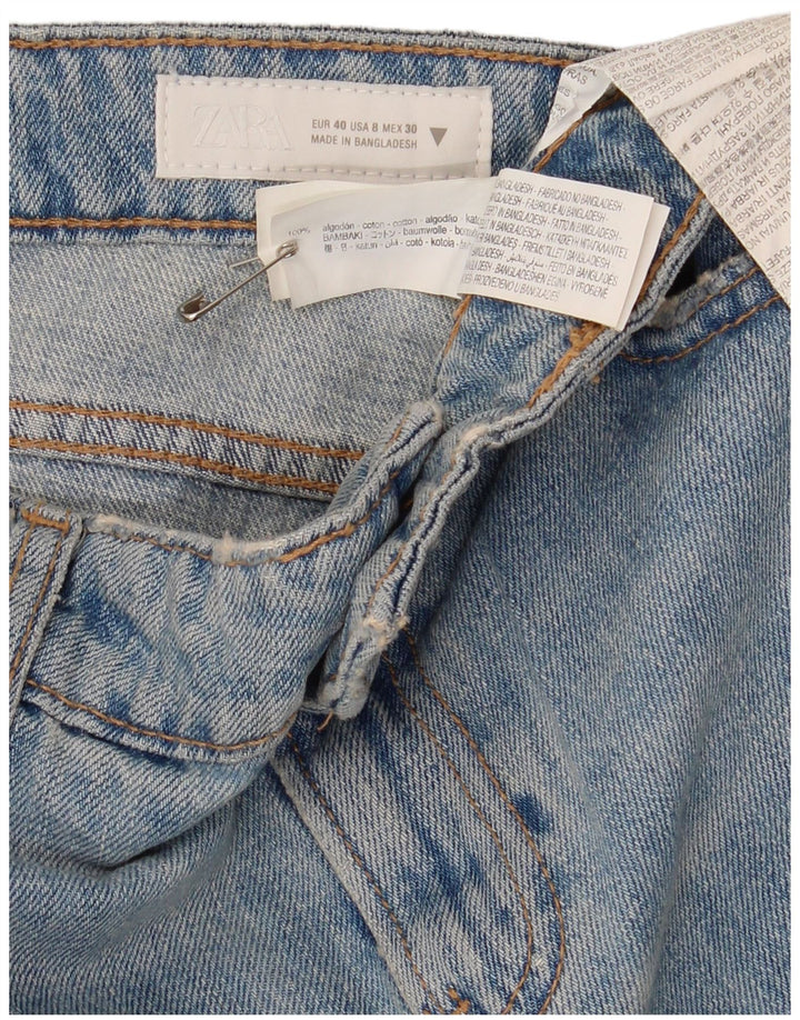 Zara Dame Straight Jeans EU 40 Medium W34 L34 Blå Bomuld