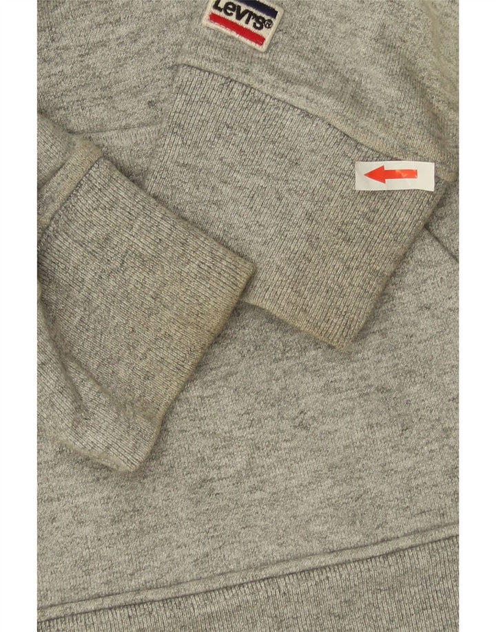 Levi's Grafisk oversize hættetrøje til kvinder UK 10 Små grå flækkede