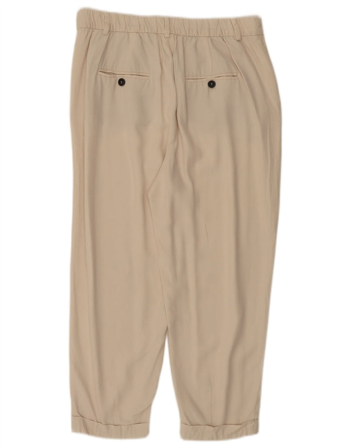 ZARA Dame Pegged Capri Bukser Medium W28 L22 Beige Lyocell