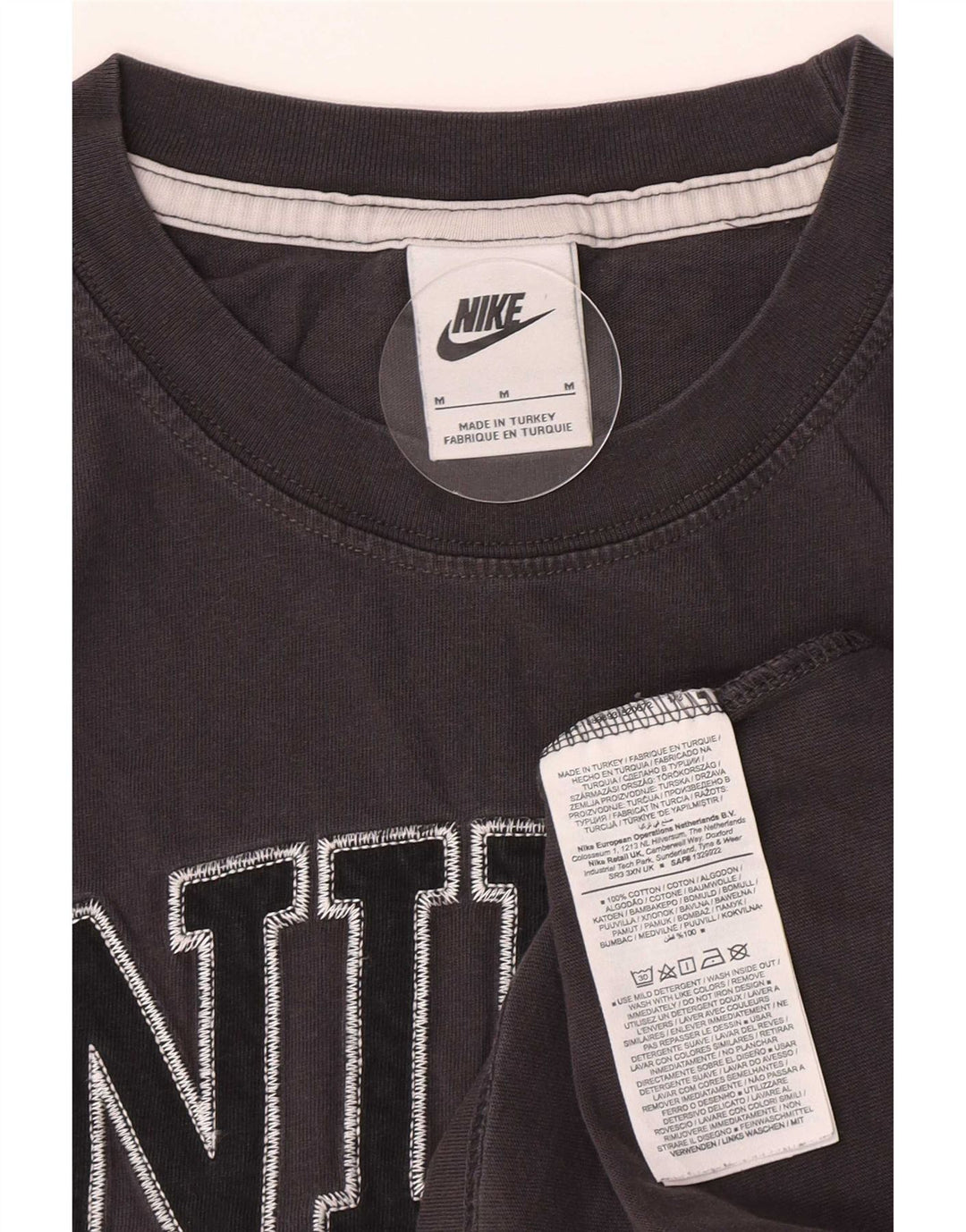 Nike Herre grafisk T-shirt Top Medium Grey Colourblock Bomuld
