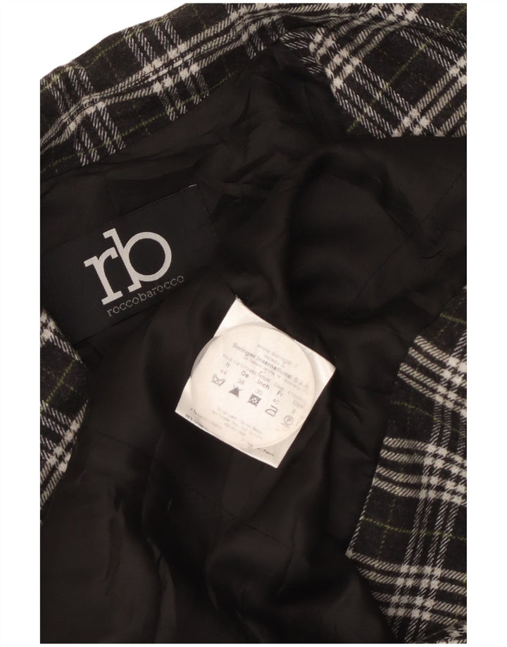 Roccobarocco Dame 2-knaps blazerjakke IT 44 Medium Sort ternet bomuld