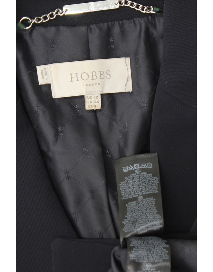 HOBBS Dame 2-knaps blazerjakke UK 12 Medium Navy Blue Polyester