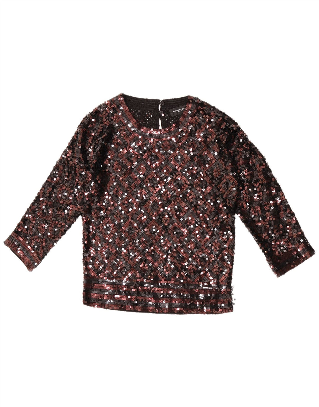 Lawrence Grey Dame 3/4-ærmet bluse Top UK 10 Small Black Acryl