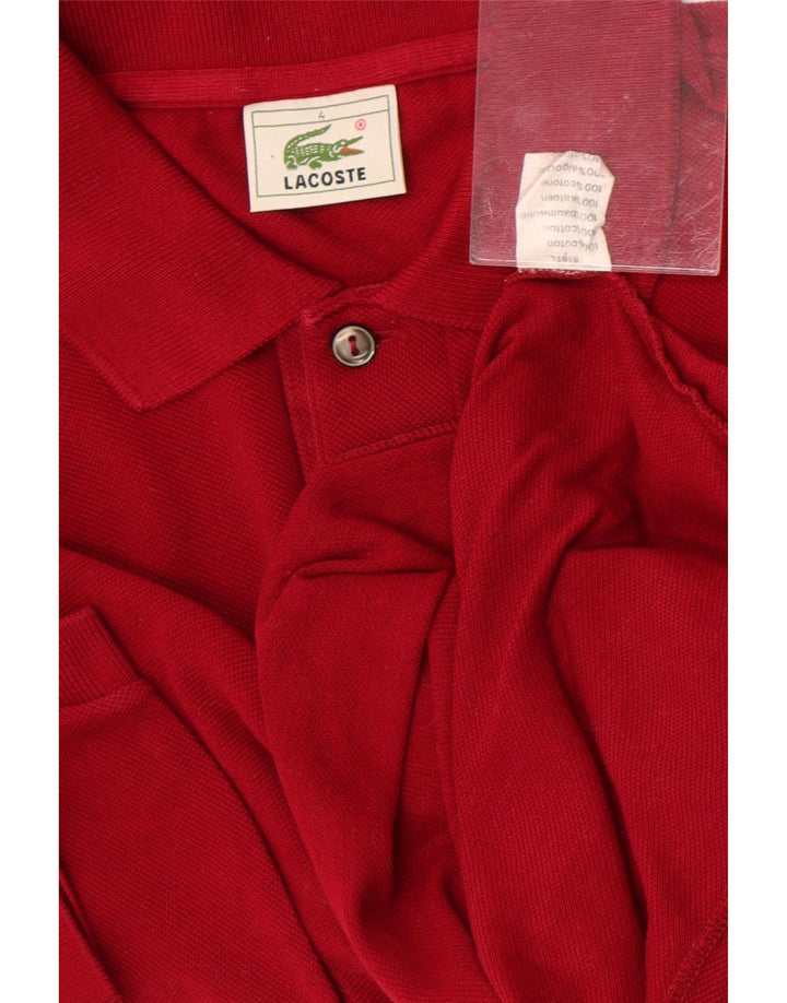 Lacoste herre poloshirt størrelse 4 Medium rød bomuld