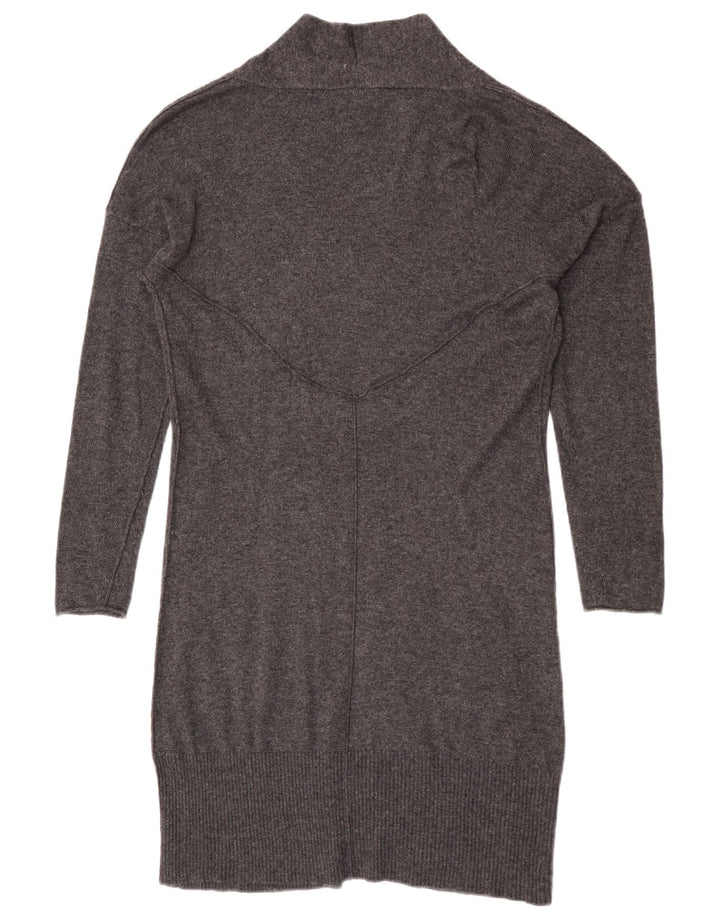 White Stuff Womens Longline Open Cardigan Sweater UK 14 Medium Grey Viscose