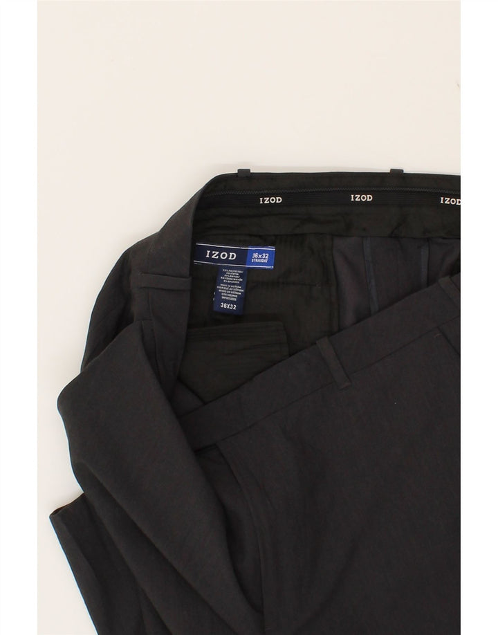IZOD Mens Slim Suit Trousers W36 L32 Grey Polyester Vintage Izod and Second-Hand Izod from Messina Hembry 