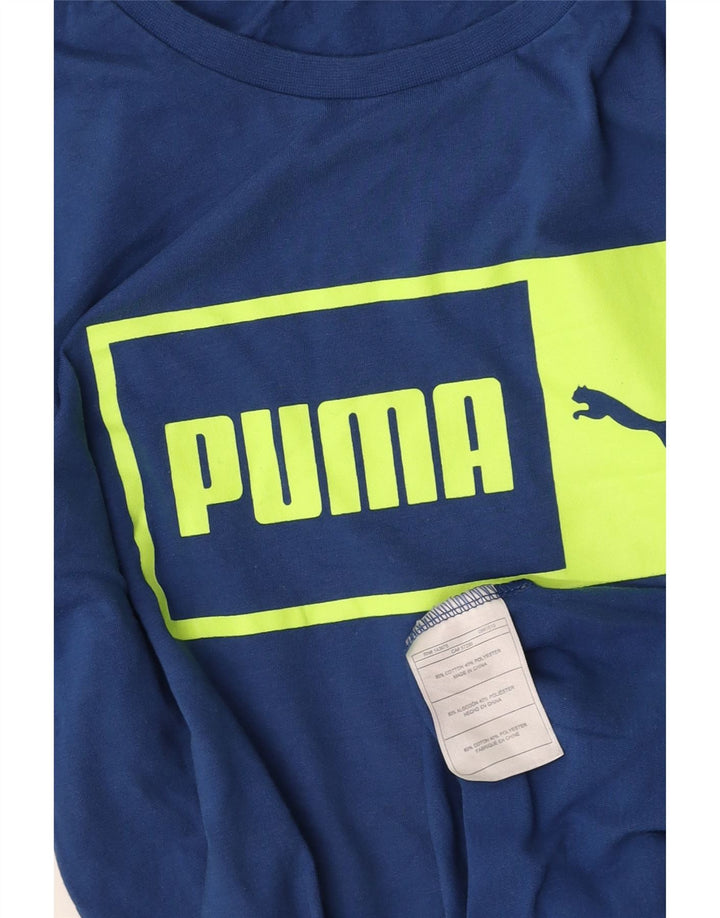 PUMA Herre grafisk top Langærmet lille blå bomuld