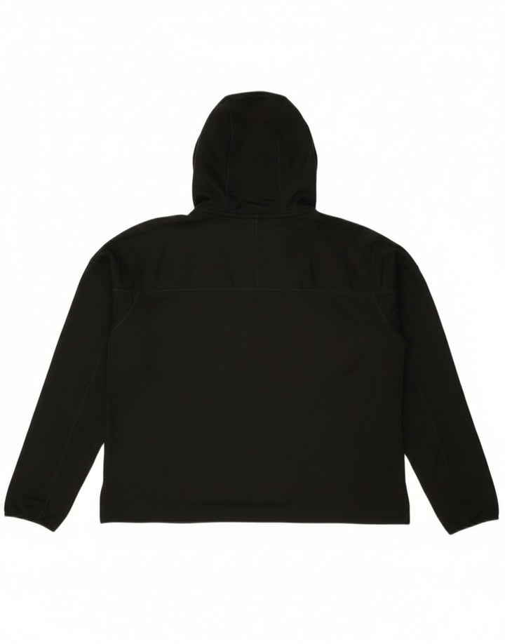 Nike Dame Running Crop Grafisk Hoodie Jumper UK 14 Medium Sort Polyester