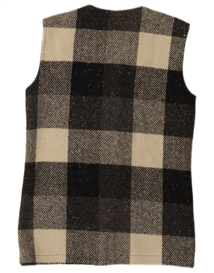 Vintage dame Gilet IT 44 Medium sort ternet uld