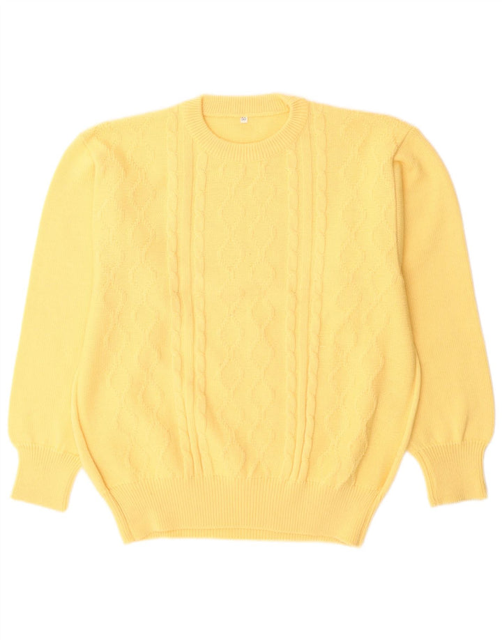 Vintage Herre Crew Neck sweater IT 50 Medium Yellow Wool