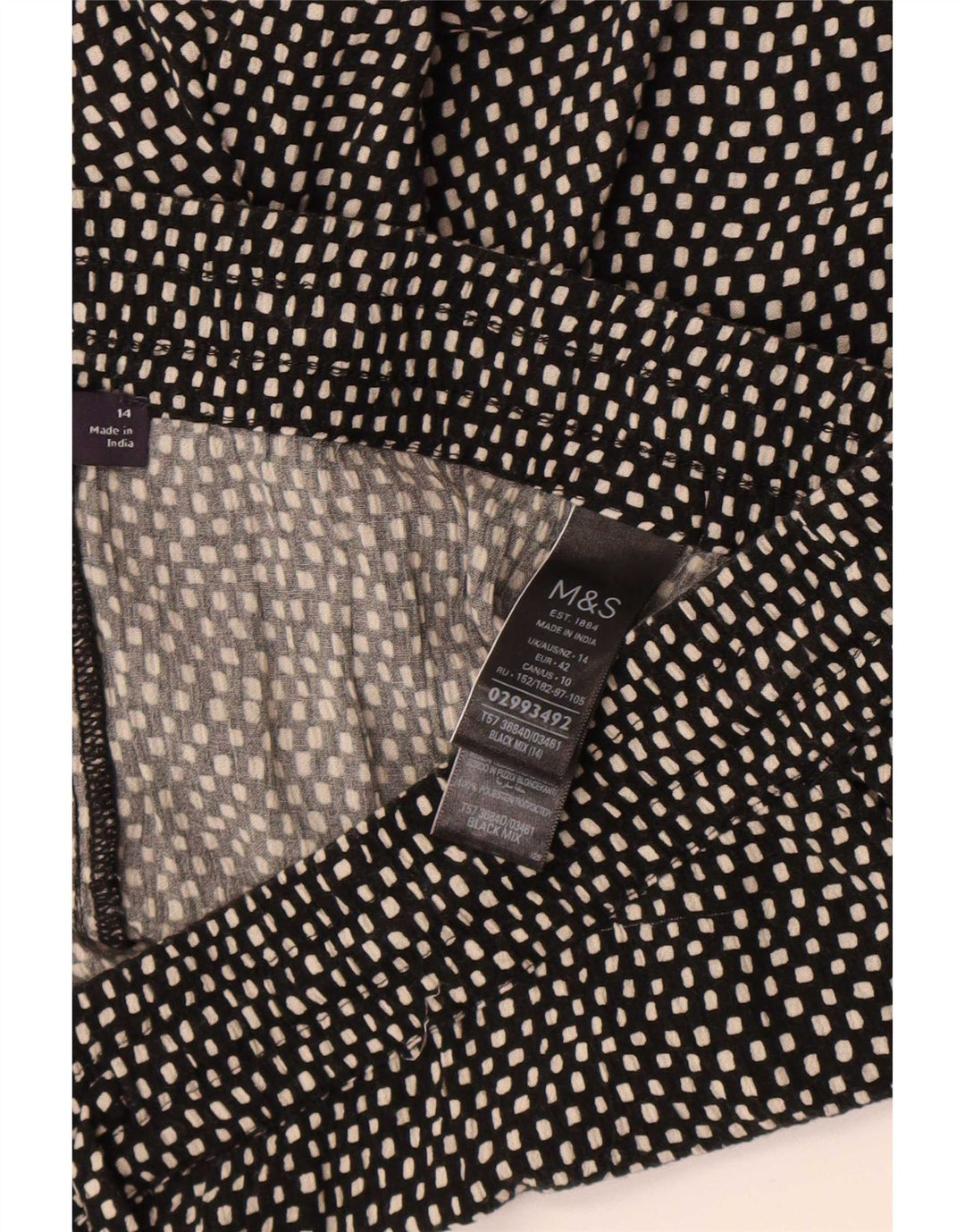 Marks & Spencer Chino Shorts til kvinder UK 14 Large W34 Black Spotted
