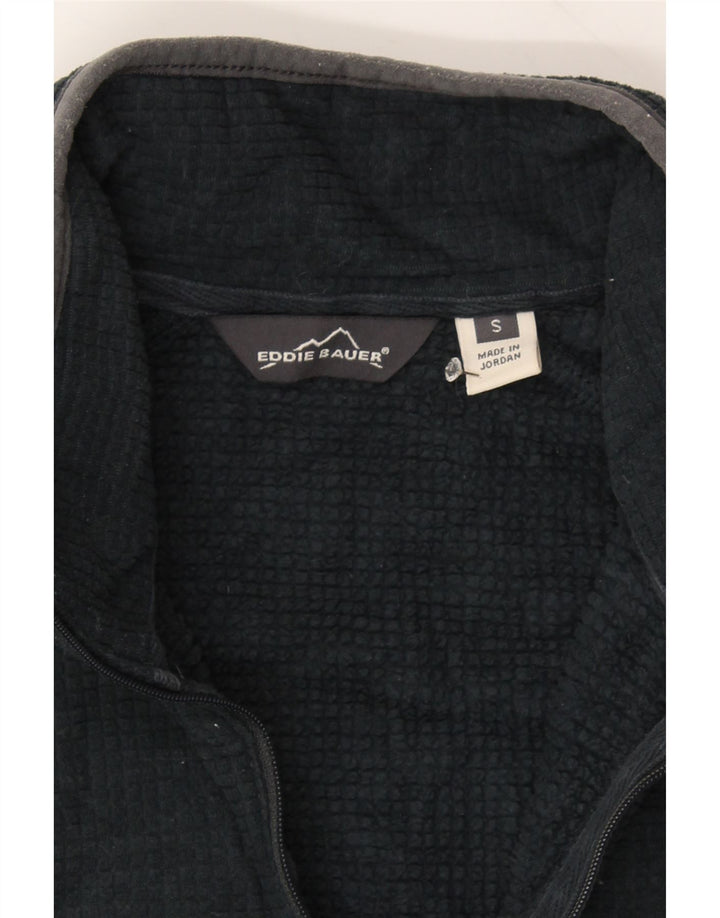 EDDIE BAUER Mens Zip Neck Fleece Jumper Small Navy Blue Polyester Vintage Eddie Bauer and Second-Hand Eddie Bauer from Messina Hembry 