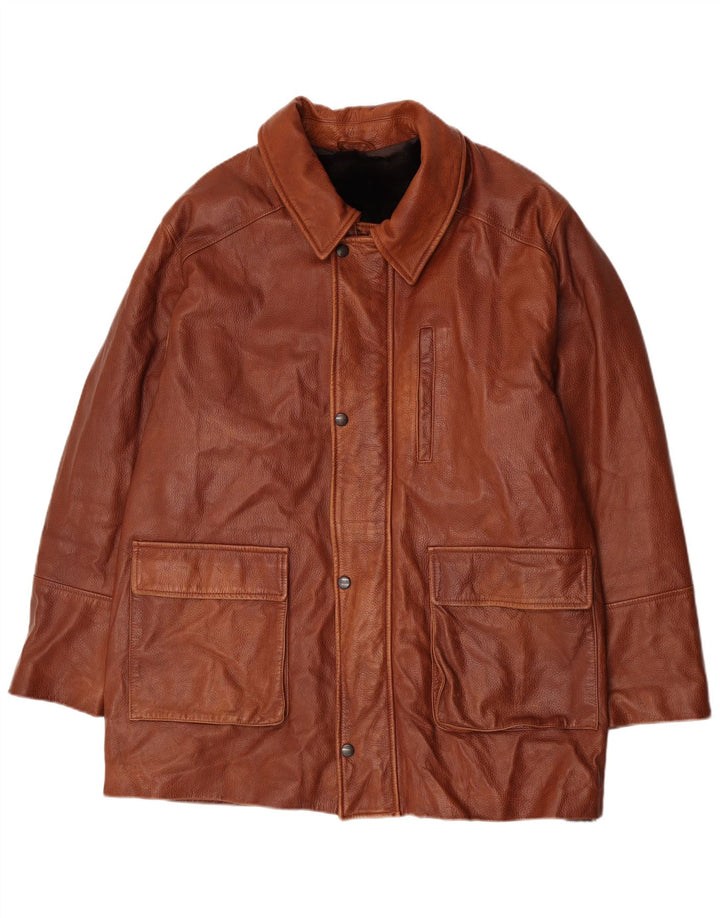 Pirbos Herre Læderjakke IT 58 4XL Brun