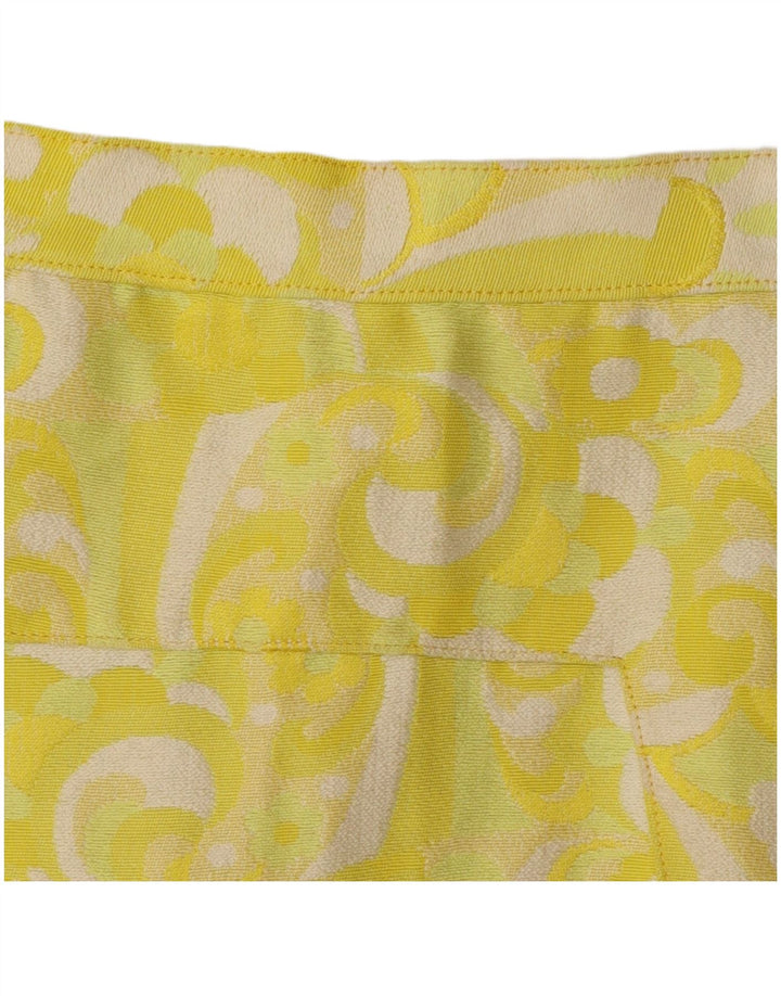 Vintage lige nederdel til kvinder W30 Medium Yellow Floral