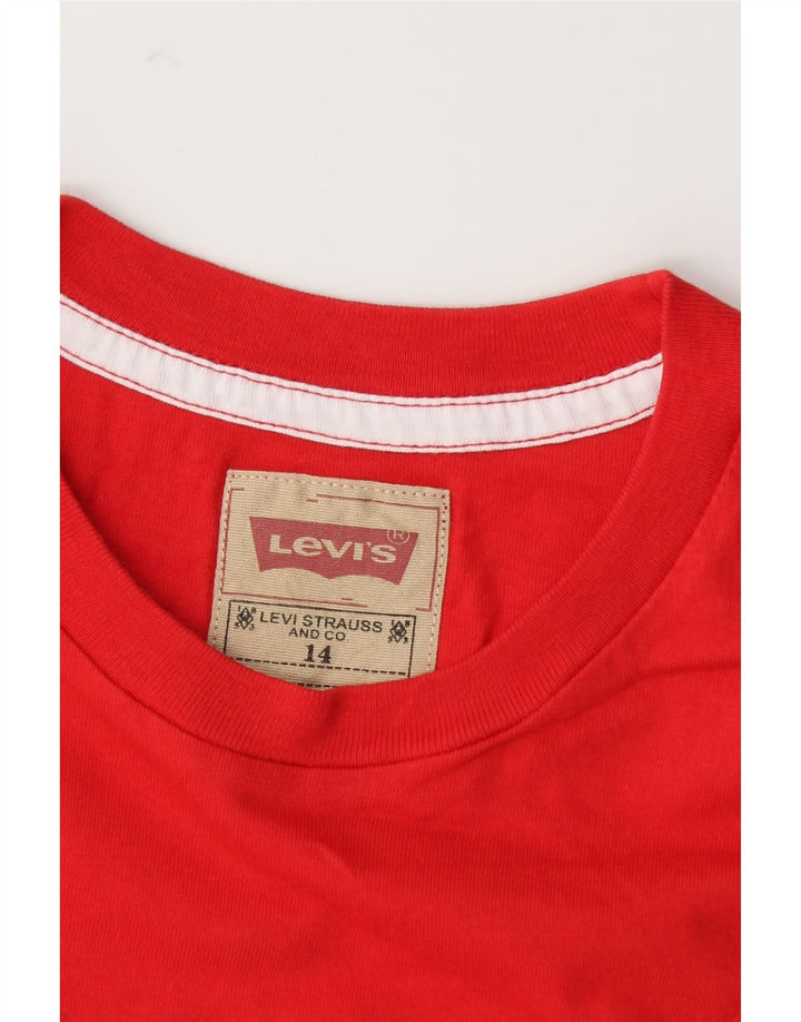 LEVI'S Boys Graphic Top Long Sleeve 13-14 Years  Red Vintage Levi's and Second-Hand Levi's from Messina Hembry 