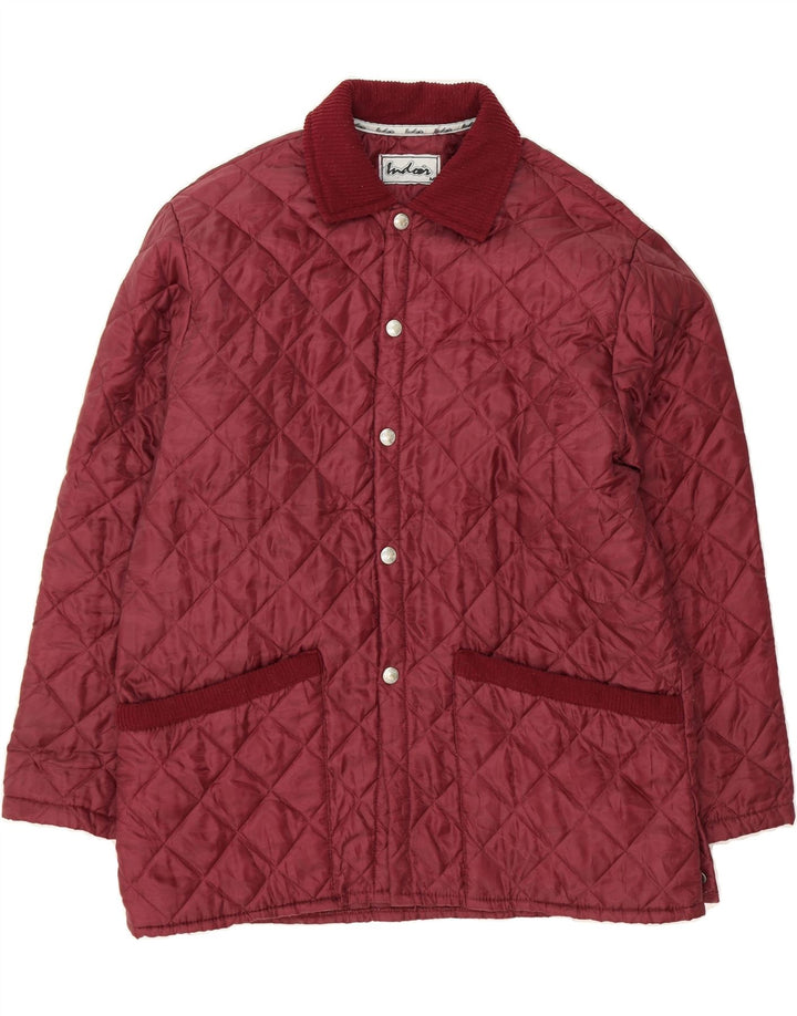 VINTAGE Mens Quilted Jacket UK 38 Medium Burgundy Polyamide Vintage Vintage and Second-Hand Vintage from Messina Hembry 