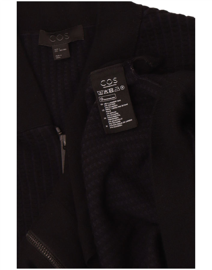 Cos Herre Cardigan Sweater Stor Sort Bomuld