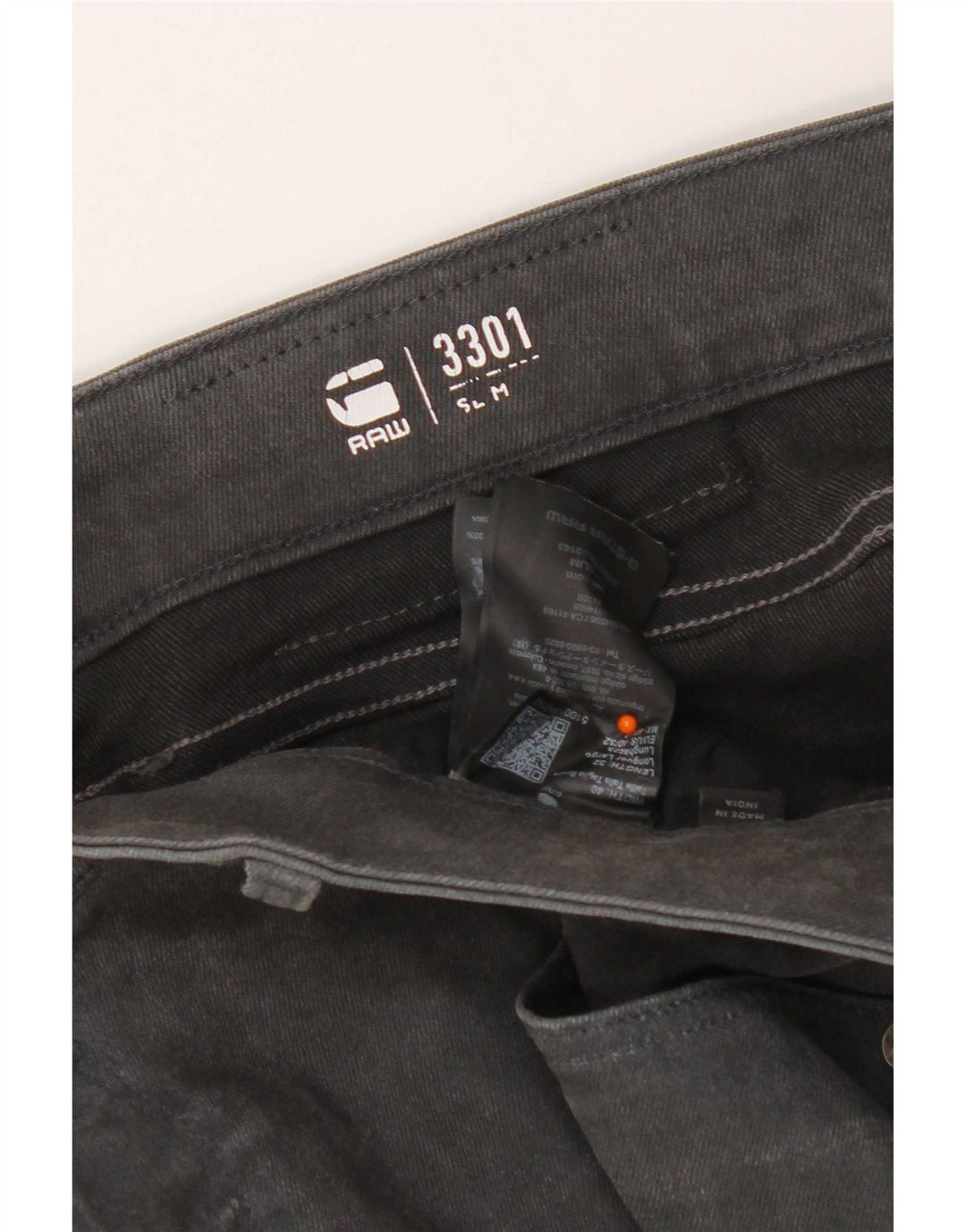 G-Star Herre 3301 Slim Jeans W40 L32 Grå Bomuld