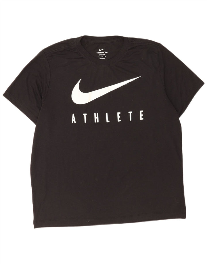 Nike Herre Dri Fit Grafisk T-Shirt Top XL Sort Polyester
